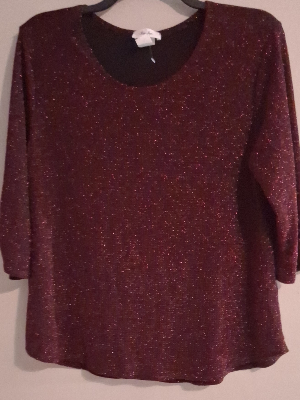 Sparkle Knit Women's Blouse  - Burgundy